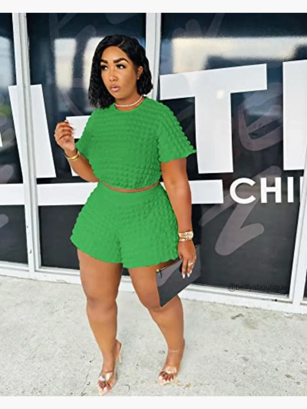 Crop Top and Shorts Matching Set Summer Two Piece Outfits